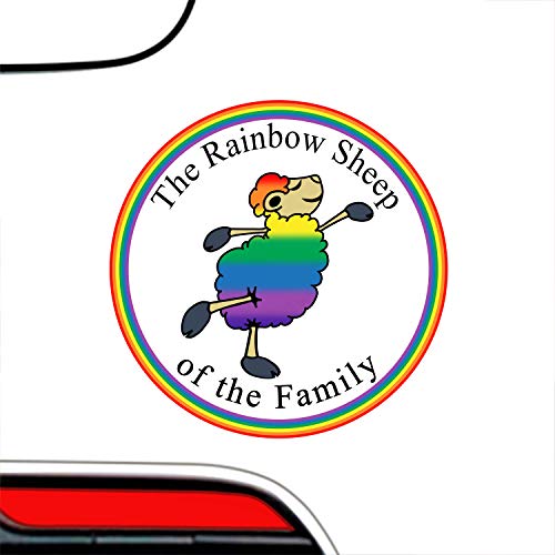 Rainbow Sheep Gay Pride Lgbtq Sticker - You Are Beautiful Just The Way You Are Premium Vinyl Decal 3 X 3" L - Love Always Wins For Car Bumper Auto Window Lgbt Rights Blm Vote + Better Than Magnets #TOP1
