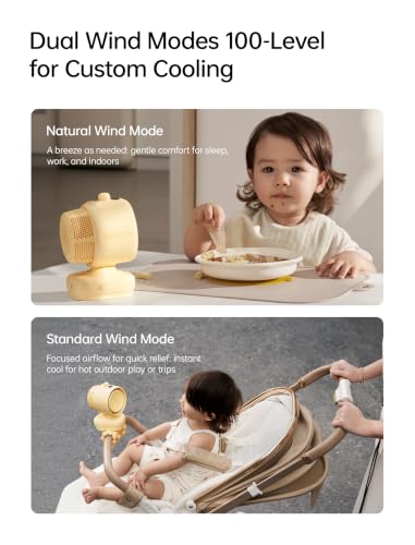Image of JISULIFE Chic Quadpod Stroller Fan 2026 -120Auto Oscillation & 2 Wind Mode