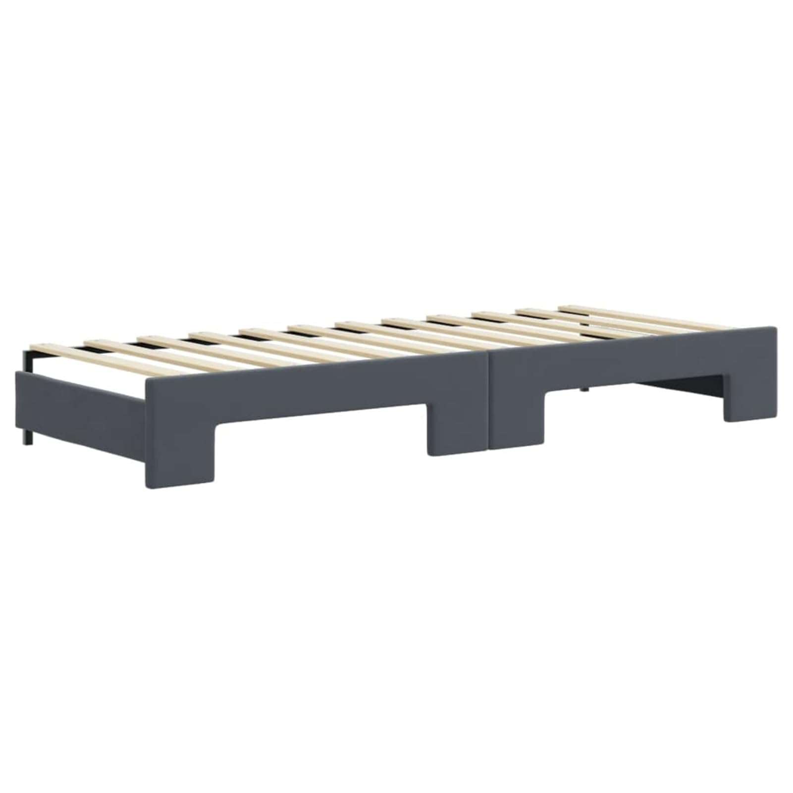 ATOMSTACK MAKER Divano letto pieghevole 2 in 1, divano quotidiano grigio scuro in velluto (223 x 90 x 68 cm), convertibile in letto matrimoniale (223 x 172,5 cm), struttura in legno e metallo, ideale