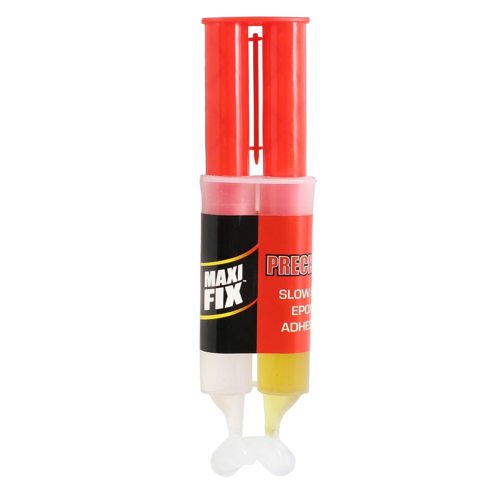 Maxifix Precision Epoxy Adhesive – Strong, Long-Lasting Bond; Equal Dispensing of Resin & Hardener with One Push; 30-Minute Fast Set Time; Perfect for Ceramic, Glass, Wood, Plastic & More