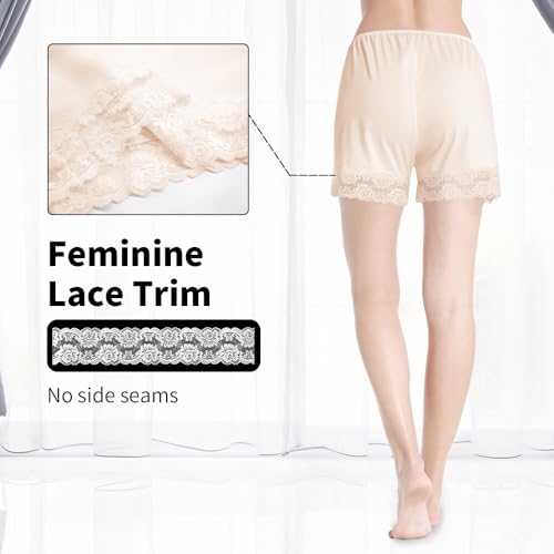 Image of MANCYFIT Pettipants for Women Half Slip Culotte Shorts Split Skirt Lace Snip 4 inch Inseam