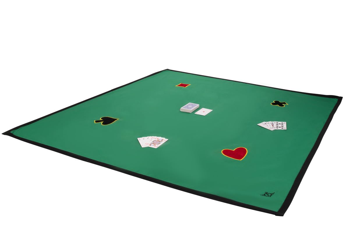 Engelhart - 390850 - Tapete de Juego Cuadrado Verde - 120 cm x 120 cm - Algodón con 4 Aplicaciones - Lavable a 30°C