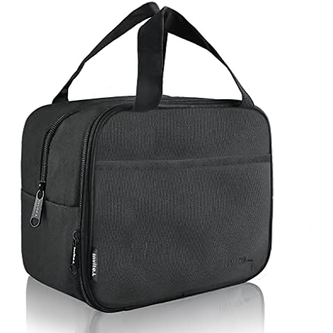 Insulated Lunch Bag, Packed Lunch Box Thermal Bag, Small Zipped Cooler Tote Bag Double-Layer Leak-Proof Waterproof Suit for Adult Kids Work Picnic and Travel (Black) Cover