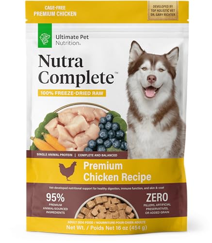 ULTIMATE PET NUTRITION Nutra Full Uncooked Freeze Dried Canine Meals, Veterinarian Formulated with Antioxidants, Prebiotics & Amino Acids (1 Pound, Hen) ULTIMATE PET NUTRITION Nutra Full Uncooked Freeze Dried Canine Meals, Veterinarian Formulated with Antioxidants, Prebiotics & Amino Acids (1 Pound, Hen)
