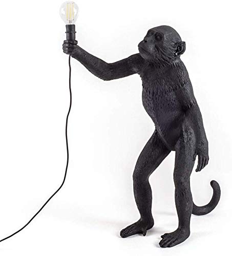 Dimmable Portable Floor Lamp Floor Lamps Bar Creative Industry Wind Hemp Rope Floor Lamp Monkey Lamp Dining Room Bedroom Clothing Store Standard Lamp E27 Floor Lamps Lights (Color : Gold, Size : 28 *