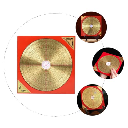 Brújula tradicional china portátil con estilo vintage de cobre, hierro y latón miniatura 3