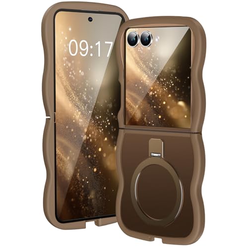 Image of Cute Wavy Magnetic Stand Case for Galaxy Z Flip 7 Fit for MagSafe