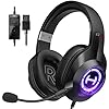 Edifier G2II Gaming Headset for PC PS4 USB Wired Gaming Headphones with 7.1 Surround Sound with Noise Canceling Microphone and RGB Light 50mm Driver Compatible with Mac Desktop PC Black