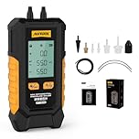 AUTOOL Manometer Gas Pressure Tester, Mini Digital Manometer HVAC, 6 Units Differential Dual Port Pressure Gauge -101 to 200Kpa, Data Zeroing with Backlight LCD Display