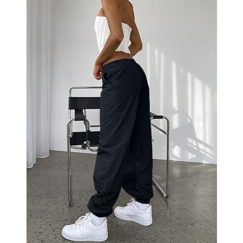 utcoco Cargo Pants Women Y2K Pants Multiple Pockets Wide Leg Baggy Pants with Drawstring4