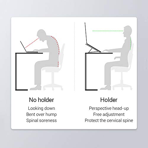 Andoer Suporte para laptop dobrável Vention KDLI0 Suporte para tablet antiderrapante com substituiçã