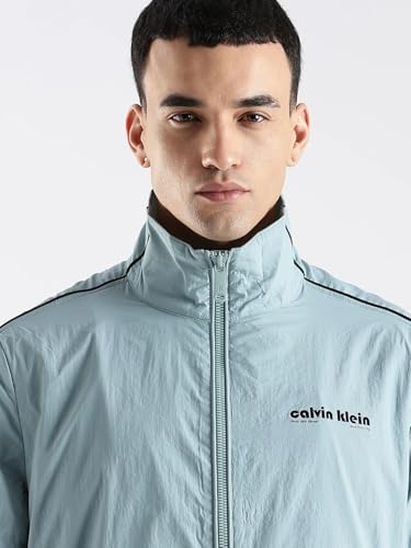 Image of Solid Relaxed Fit Polyamide Jacket