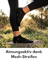Sneaker Socken Damen 35-38 Schwarz Baumwolle 10 Paar Atmungsaktiv mit Mesh-Streifen – Ansicht 5