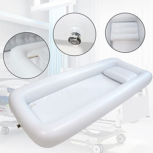 Tusauw Inflatable Bathtub Pvc Medical Inflatable Bathtub Kit With Water Bag Electric Air Pump Portable Bedside Shower Bathtub For Elder Disabled Bedridden (Single Layer) #TOP2