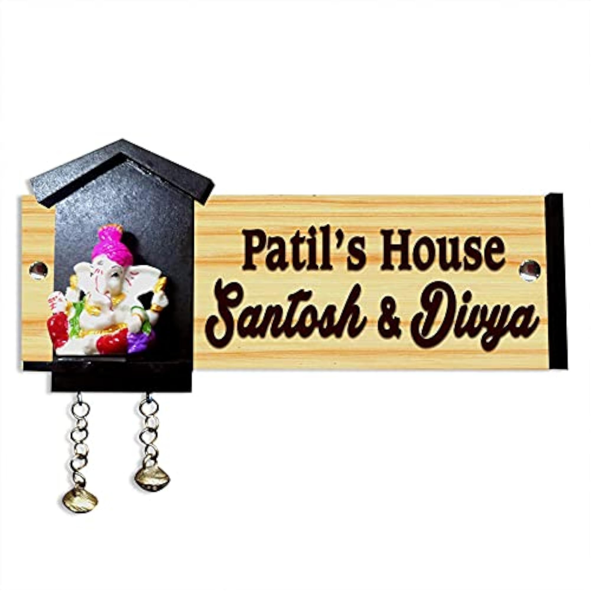 Hand Crafted Personalised Decorative Style Name Plates for Homes, Gift