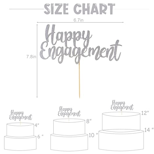 Happy Engagement Cake Topper - Engagement Party Decor/Decorations,Engagement/Engaged Cake Topper,Bridal Shower Cake Topper, She Said Yes Party Decor #TOP1