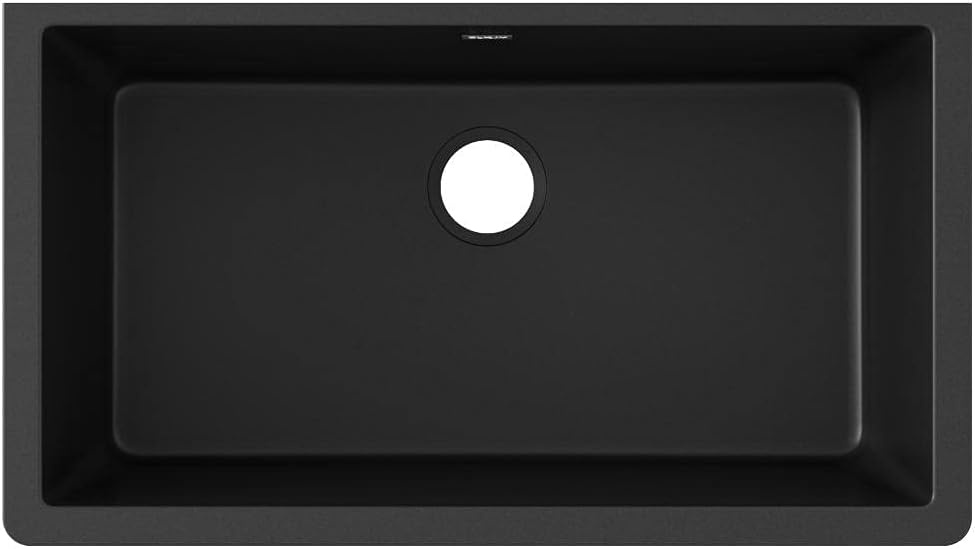 - Quartz Classic ELGRU13322BK0 Black Single Bowl Undermount Sink