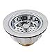 Westbrass D214-26 3-1/2" Post Style Large Sink Kitchen Basket Strainer, 1-Pack, Polished Chrome