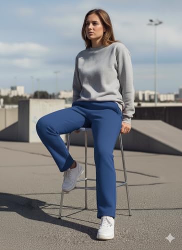 Image of Mack Jonney Women's Solid Fleece Track Pants | Warm & Durable Casual Lowers | Trendy Lowers-M5306