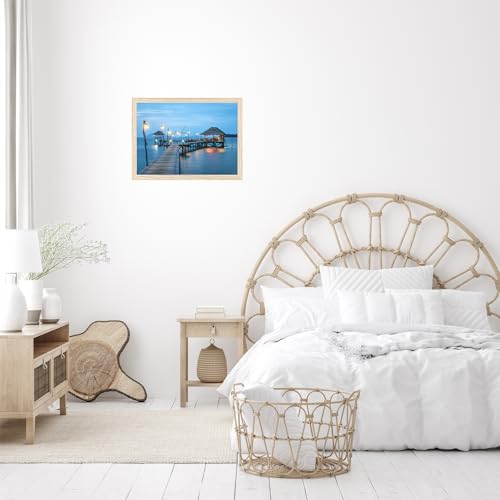 Image of JCJMY 12x14 Picture Frame Natural for Wall Hanging, Wall Mounting Horizontally or Vertically, 12 x 14 Wall Gallery Poster Photo Frame with Shatter Resistant Plexiglass, Natural