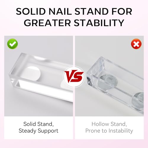Image of Makartt Nail Stand for Nails Art Display Practice Nail Holder for Painting Nails Stand for False Nail Press On Designs Magnetic Fake Nail Holder with 1M Double-sided Tape For Home DIY Salon Supplies