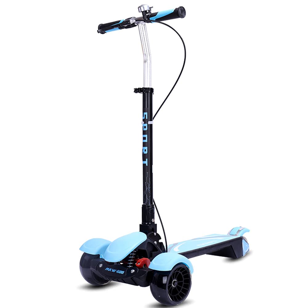 3 Wheel Children's Folding Adjustable Height Scooter For Ages 3-15 Years With Music And Light