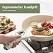 Redchef Keramik Pfanne 28cm Antihaft Beschichtet, Bratpfanne Induktion, Omelette Pfanne, Kochgeschirr Chef's Pan PTFE-frei PFAS-frei PFOA-frei, Kratzfest Spülmaschinenfest, Beige