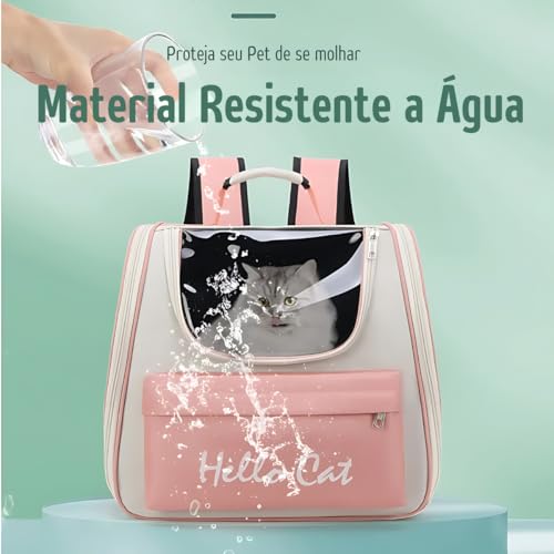 Mochila de Transporte para Gatos e Cães Dobrávelpara Viagens Acolchoada com Ventilação Ideal para Le