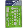 Westcott T-816 All-Purpose Technical Drawing Template, Plastic Shape Template Tool, Green, 4.5 by 6 in