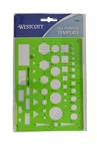 Westcott Technical All Purpose Drawing Template (T-816) , Green , 4 1/2 X 6 In #TOP1