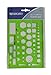 Westcott T-816 All-Purpose Technical Drawing Template, Plastic Shape Template Tool, Green, 4.5 by 6 in