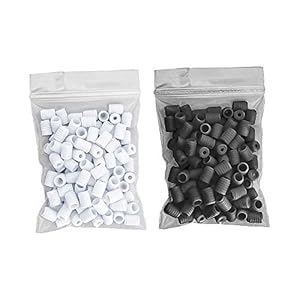 Kraeoke Koordstopper, 100 stuks koordstoppers, koordklemmen, antislip en duurzaam voor elastisch trekkoord (zwart-wit)