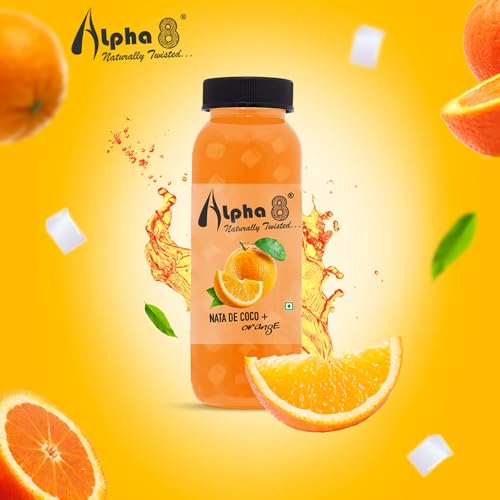 Image of ALPHA 8 Natural Energizer & Immunity Booster | Healthy Orange Juice | Real Taste | Rich in Vitamin C | Refreshing Fruit Drink | No Added Sugar | 200ml (Pack of 6)