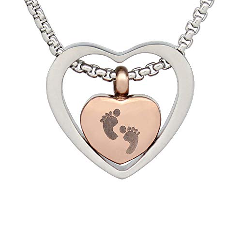 Urn Necklace for Baby Boy Ashes Baby Feet Ash Pendants Cremation Jewelry I