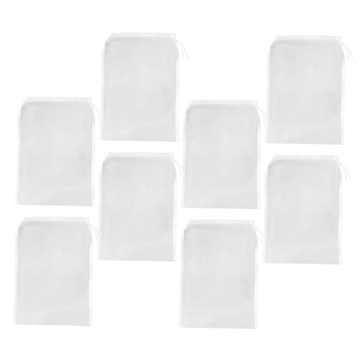 HAKIDZEL 8pcs Nut Milk Bag Strainer Fine Mesh Juice Filter Bag for Soy Milk Reusable Drawstring 80/100/120/200 Mesh