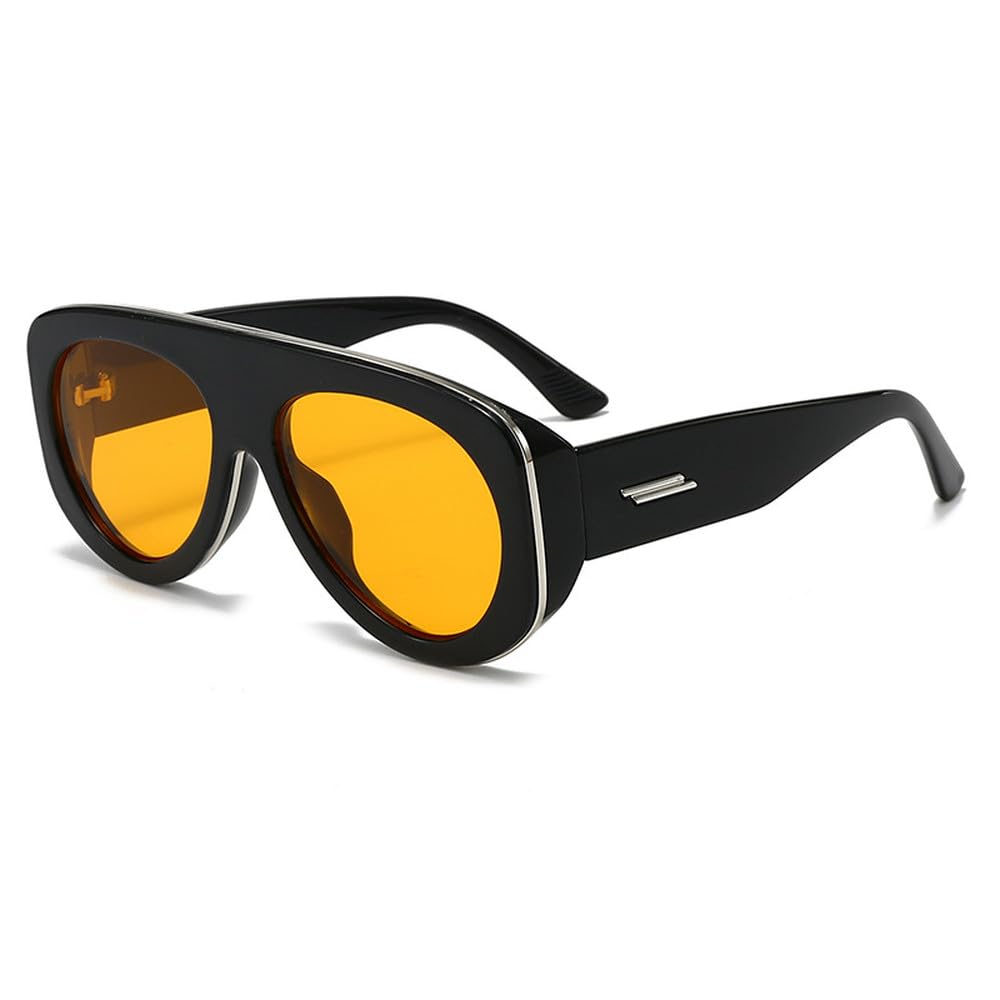 occhiali da sole vintage spessi ovali con sfumature, occhiali da sole retrò hip hop da uomo alla moda