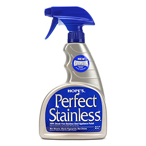 Comparison: Best Cleaner For Stainless Steel Sinks 8 HOPE'S Perfect Stainless Steel Cleaner and Polish, 22-Ounce, Streak-Free Self-Polishing Formula, Blocks Fingerprints, 1 Pack
