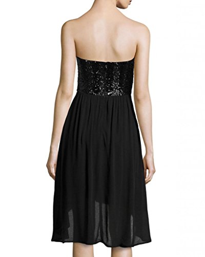Ella Moss Anita Sequin Hi-Lo Strapless Dress, S, Black #TOP1