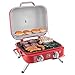 Produktbild Kenmore Tragbarer Gasgrill - Kleiner 2-Brenner Balkongrill (4,1 kW) - BBQ Grill ideal für Camping, Camper und Balkon - 58 x 48 x 39 cm - Campingaz Grill - Tisch-Gasgrill (Rot - 50 bar)