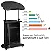 Lectern Podium Stand, Stuffygreenus Mobile Height Adjustable Church Classroom Lecture, Portable Presentation Concert Podium, Standing Laptop Cart with Wheels, Black