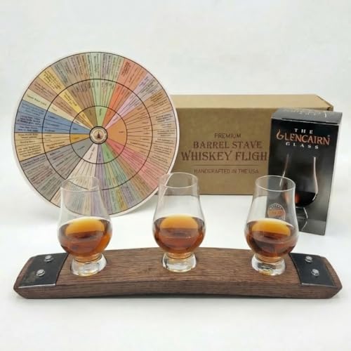 3-Glass Whiskey Flight Set with Glencairn Glasses