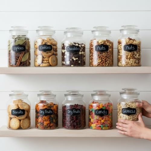 Image of ginoya brothers - Kitchen Glass Jar (1, 1500 Ml. Cookie Jar)