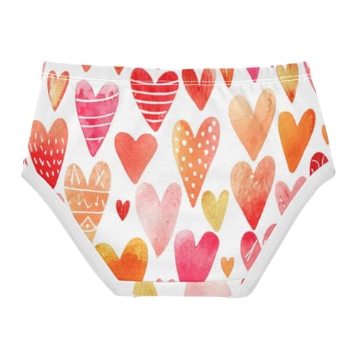Girls Underwear Toddlers 2t Cotton Cute Panties Girl Bright Underpants Briefs Hearts Red2