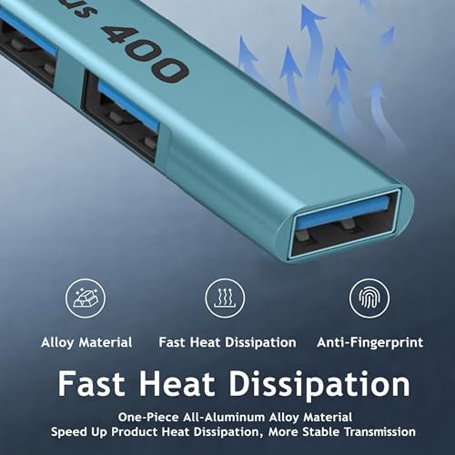 Image of iVOOMi Nexus 400 USB Hub, 4-Port USB 3.0 Hub, Aluminium USB Splitter for Laptop, PC, Desktop, MacBook & Gaming Console, Plug & Play