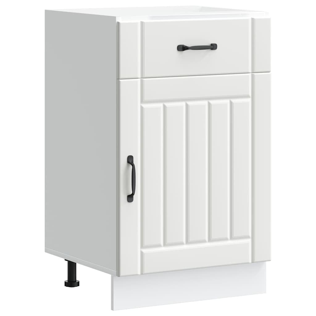 vidaXL Armoire de Cuisine Lucca Blanc Bois d'ingénierie, Meuble d'évier, Meuble de Cuisine avec tiroir, Meuble de Cuisine à tiroir