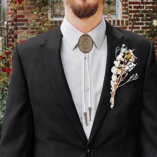 Image of Jeilwiy Bolo Tie for Men, Western Bolero Tie Cowboy Ties Native American Cowgirl Bolo Tie Accessories for Men Women