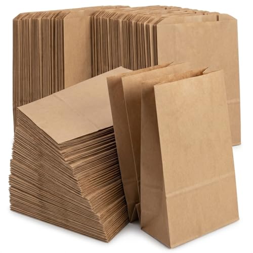 Brown Paper Bags Lunch 100 Count 6LB Brown Paper Lunch Bags Bulk Small Paper Lunch Bags 11 x 6 x 3.6 Inches Paper Sandwich Bags for Snacks Crafts & Disposable