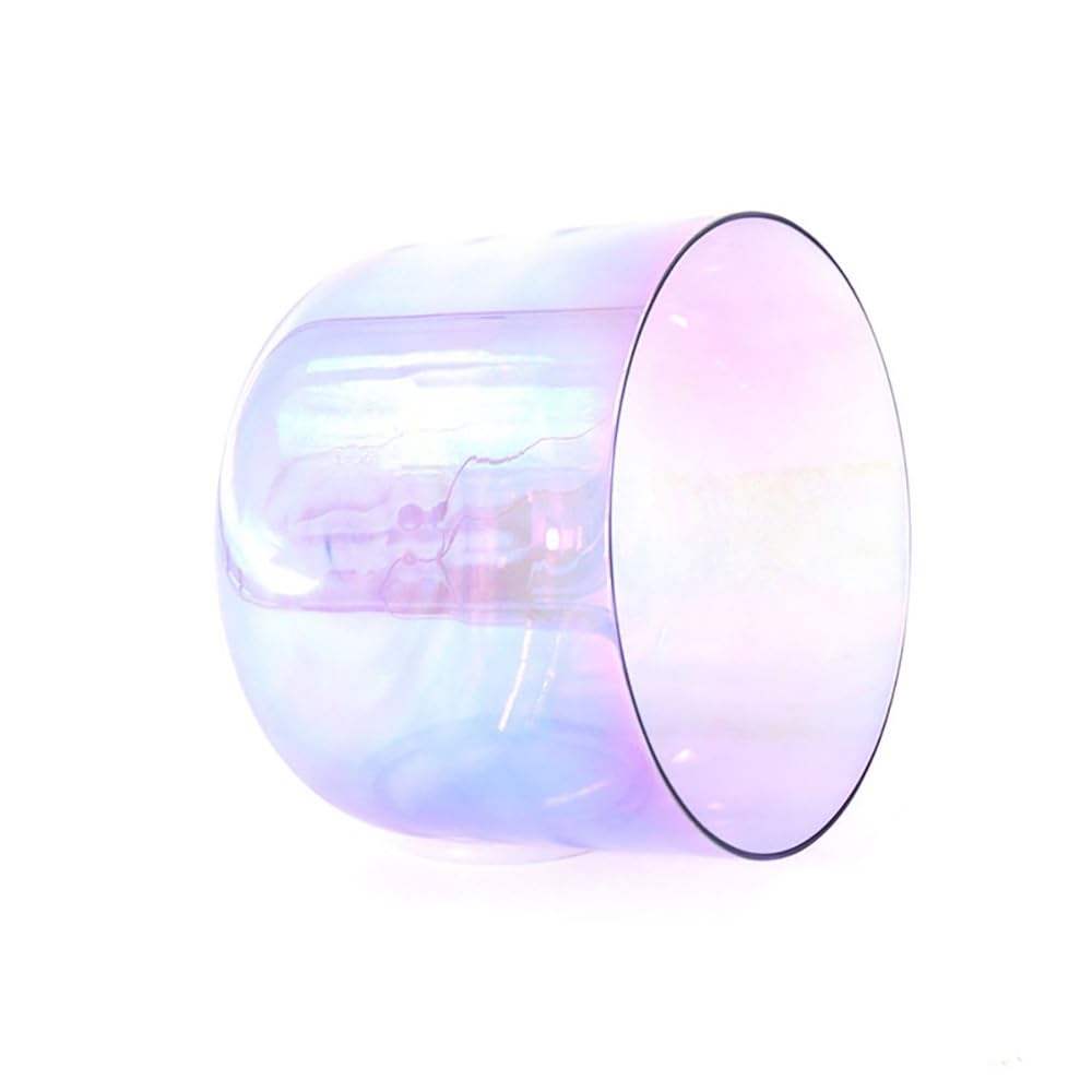 8 Inch Purple Clear Alchemy Crystal singing bowl, Chakra Bowl Sound Bowl Chime Bowl, Gift For Yoga Meditation & Sound Healing, With Free Acrylic Striker & O-ring(E Note)