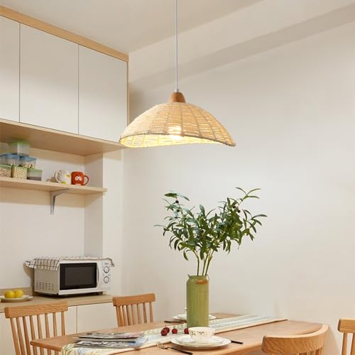 Lámpara de ratán de cúpula para eliminar la luz fría y crear ambientes cálidos 3