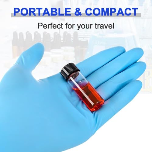Image of Bello 20pcs-5ml Clear Glass Vials Culture tube with Screw Caps Glass Sample Vial with PE Stopper, Leak-Proof Glass Bottles Containers for Cosmetics Perfume Making Lab Laboratory
